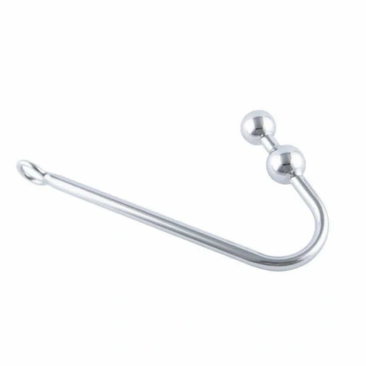 4417 Two Hook Pleasurable Stainless Steel Anal Balls 0901